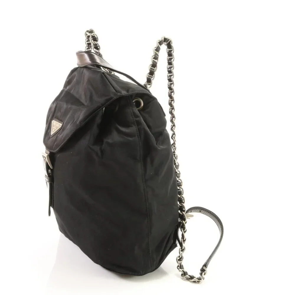 Prada Small Tessuto Backpack Bag with Chain B4821 - Picture 4 of 16